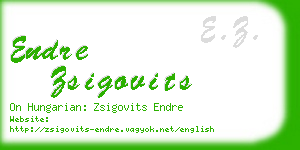 endre zsigovits business card